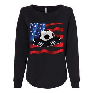 US Soccer Fan Team USA Ball Flag Womens California Wash Sweatshirt