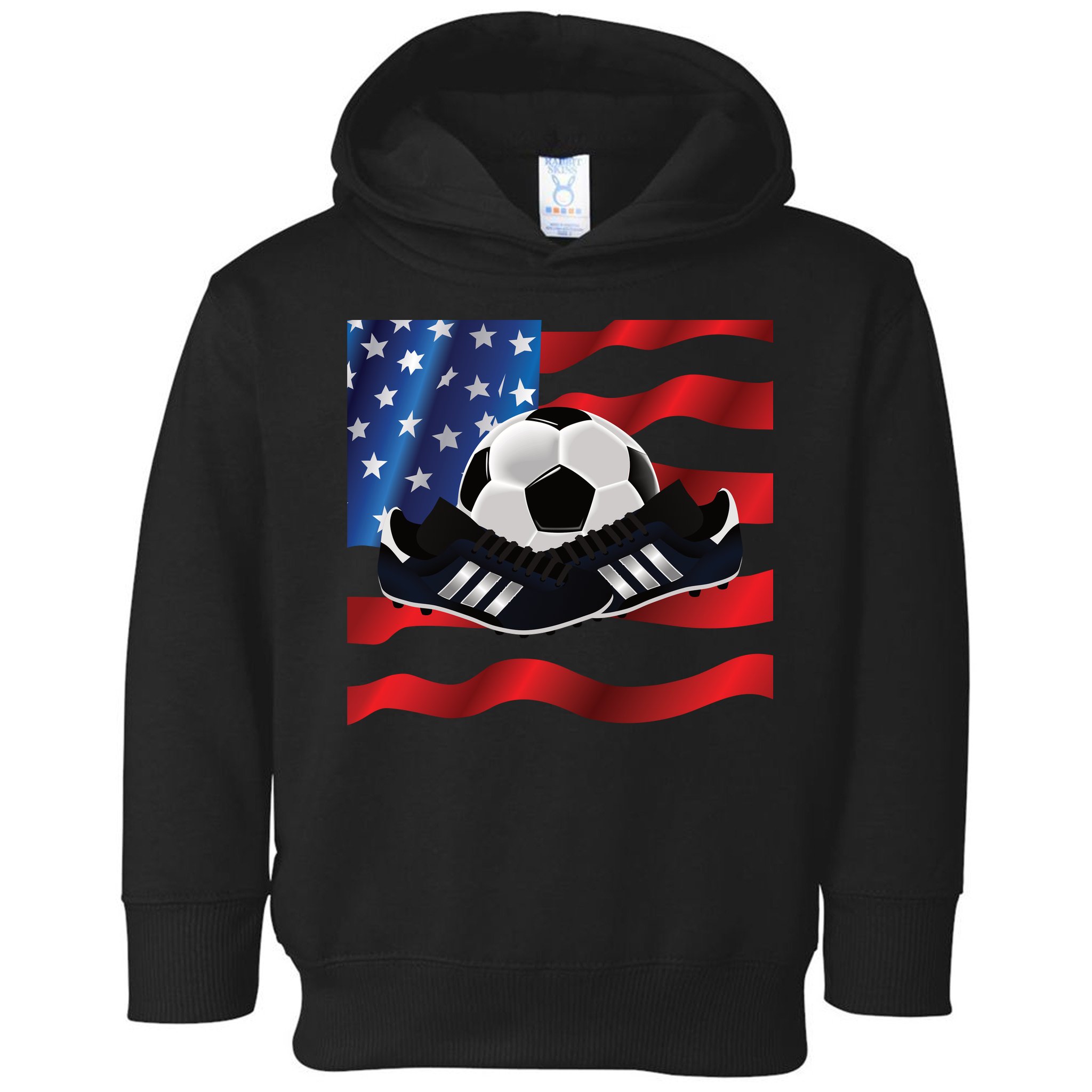 US Soccer Fan Team USA Ball Flag Toddler Hoodie