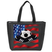 US Soccer Fan Team USA Ball Flag Zip Tote Bag