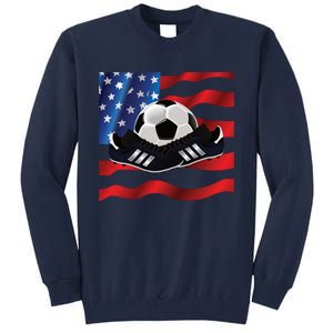 US Soccer Fan Team USA Ball Flag Tall Sweatshirt