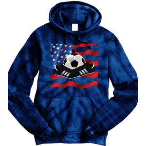 US Soccer Fan Team USA Ball Flag Tie Dye Hoodie