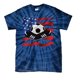 US Soccer Fan Team USA Ball Flag Tie-Dye T-Shirt