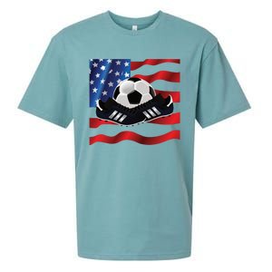 US Soccer Fan Team USA Ball Flag Sueded Cloud Jersey T-Shirt