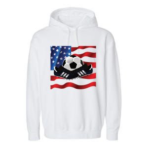 US Soccer Fan Team USA Ball Flag Garment-Dyed Fleece Hoodie