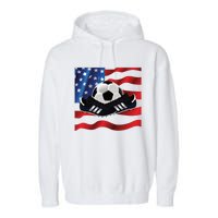 US Soccer Fan Team USA Ball Flag Garment-Dyed Fleece Hoodie