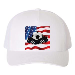 US Soccer Fan Team USA Ball Flag Yupoong Adult 5-Panel Trucker Hat