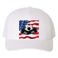 US Soccer Fan Team USA Ball Flag Yupoong Adult 5-Panel Trucker Hat