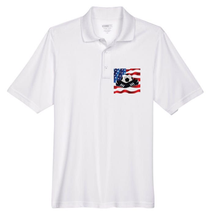 US Soccer Fan Team USA Ball Flag Men's Origin Performance Pique Polo