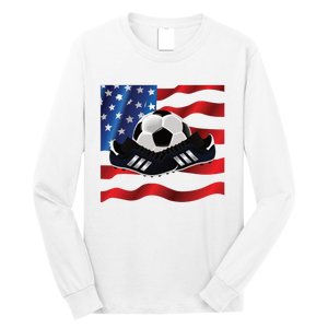 US Soccer Fan Team USA Ball Flag Long Sleeve Shirt