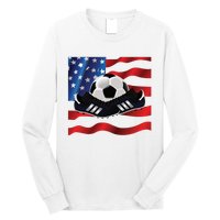 US Soccer Fan Team USA Ball Flag Long Sleeve Shirt