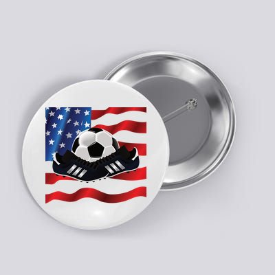 US Soccer Fan Team USA Ball Flag Button
