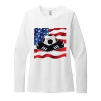 US Soccer Fan Team USA Ball Flag Womens CVC Long Sleeve Shirt