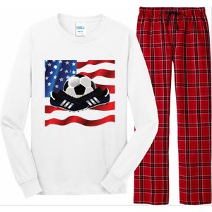 US Soccer Fan Team USA Ball Flag Long Sleeve Pajama Set