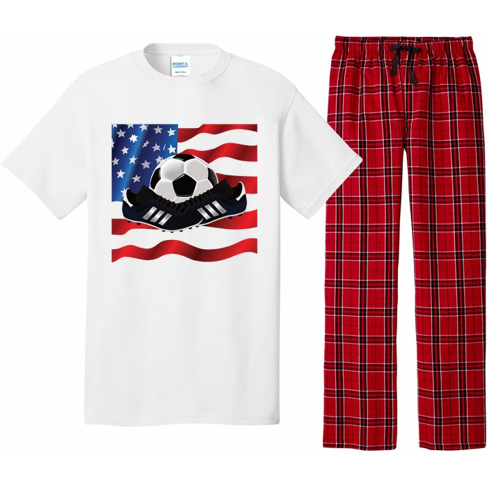 US Soccer Fan Team USA Ball Flag Pajama Set