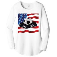 US Soccer Fan Team USA Ball Flag Women's Perfect Tri Tunic Long Sleeve Shirt