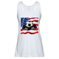 US Soccer Fan Team USA Ball Flag Ladies Essential Flowy Tank