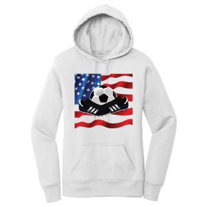 US Soccer Fan Team USA Ball Flag Women's Pullover Hoodie