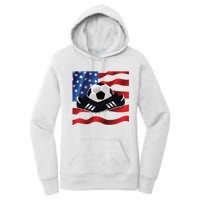 US Soccer Fan Team USA Ball Flag Women's Pullover Hoodie