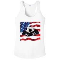 US Soccer Fan Team USA Ball Flag Ladies PosiCharge Competitor Racerback Tank