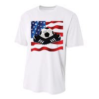 US Soccer Fan Team USA Ball Flag Performance Sprint T-Shirt