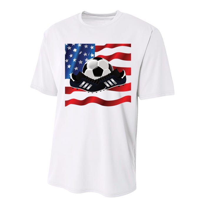 US Soccer Fan Team USA Ball Flag Performance Sprint T-Shirt