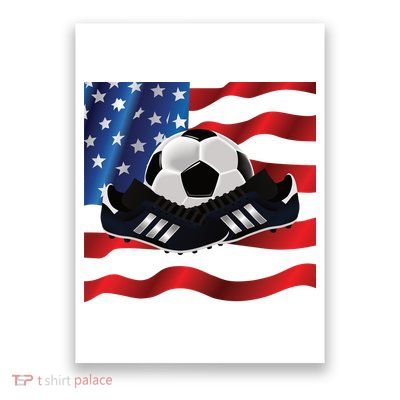 US Soccer Fan Team USA Ball Flag Poster