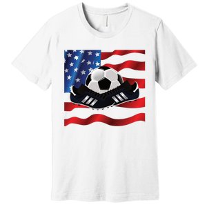 US Soccer Fan Team USA Ball Flag Premium T-Shirt