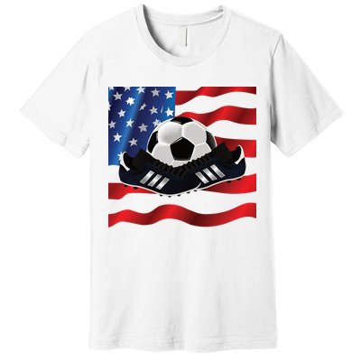 US Soccer Fan Team USA Ball Flag Premium T-Shirt