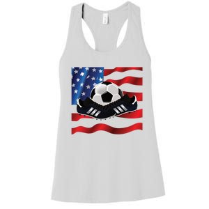 US Soccer Fan Team USA Ball Flag Women's Racerback Tank