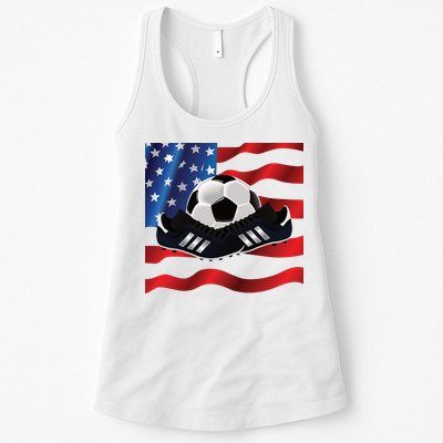 US Soccer Fan Team USA Ball Flag Womens Tank Top