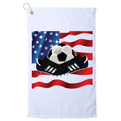 US Soccer Fan Team USA Ball Flag Golf Towel