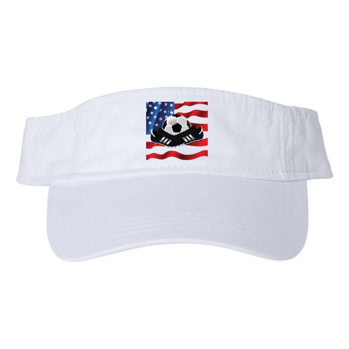 US Soccer Fan Team USA Ball Flag Valucap Bio-Washed Visor