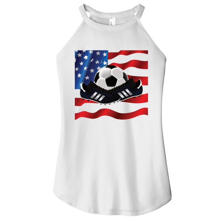 US Soccer Fan Team USA Ball Flag Women's Perfect Tri Rocker Tank