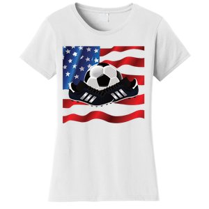 US Soccer Fan Team USA Ball Flag Women's T-Shirt