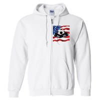 US Soccer Fan Team USA Ball Flag Full Zip Hoodie