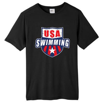 USA Swimming Team Sports Athlete US Swim Aquatic Design Tall Fusion ChromaSoft Performance T-Shirt