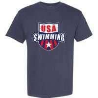 USA Swimming Team Sports Athlete US Swim Aquatic Design Garment-Dyed Heavyweight T-Shirt