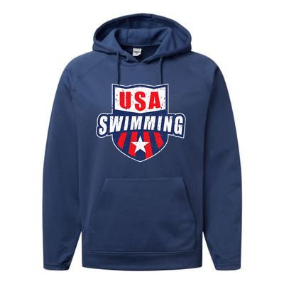 USA Swimming Team Sports Athlete US Swim Aquatic Design Performance Fleece Hoodie