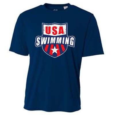 USA Swimming Team Sports Athlete US Swim Aquatic Design Cooling Performance Crew T-Shirt