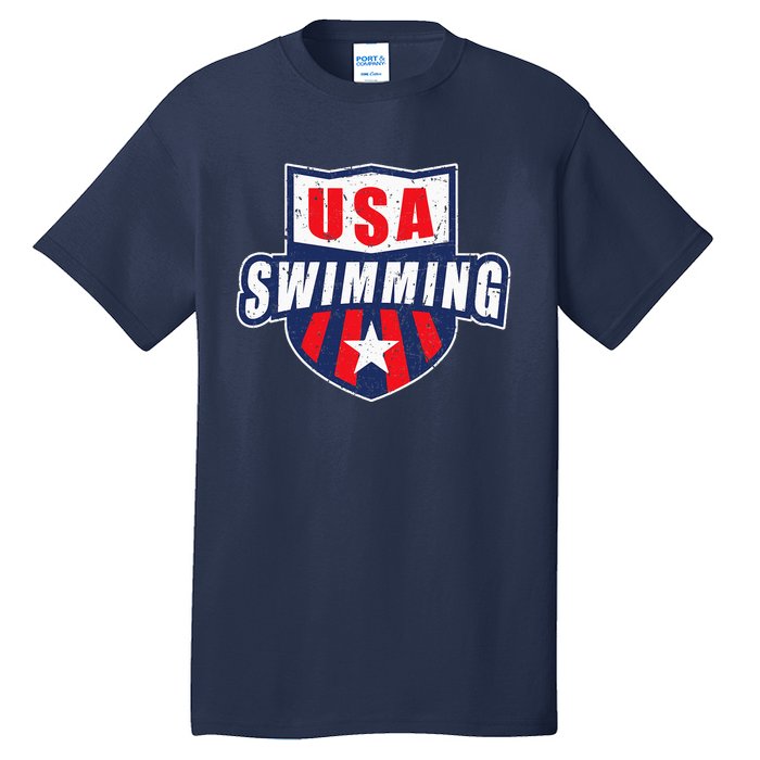 USA Swimming Team Sports Athlete US Swim Aquatic Design Tall T-Shirt