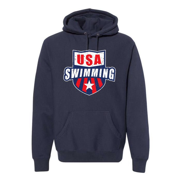 USA Swimming Team Sports Athlete US Swim Aquatic Design Premium Hoodie