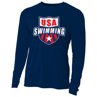 USA Swimming Team Sports Athlete US Swim Aquatic Design Cooling Performance Long Sleeve Crew