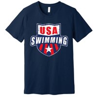 USA Swimming Team Sports Athlete US Swim Aquatic Design Premium T-Shirt