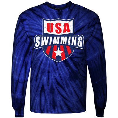 USA Swimming Team Sports Athlete US Swim Aquatic Design Tie-Dye Long Sleeve Shirt