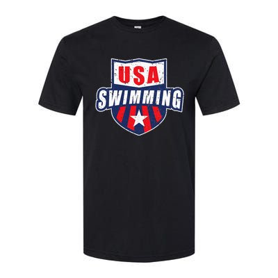 USA Swimming Team Sports Athlete US Swim Aquatic Design Softstyle CVC T-Shirt