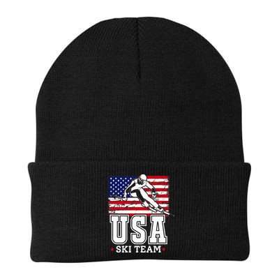 Usa Ski Team American Flag Skiing Skier Beanie