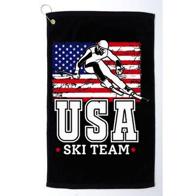Usa Ski Team American Flag Skiing Skier Golf Towel