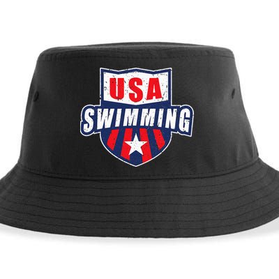 USA Swimming Team Sports Athlete US Swim Aquatic Design Sustainable Bucket Hat