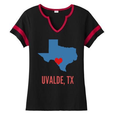 Uvalde Strong Texas Shooting School Ladies Halftime Notch Neck Tee