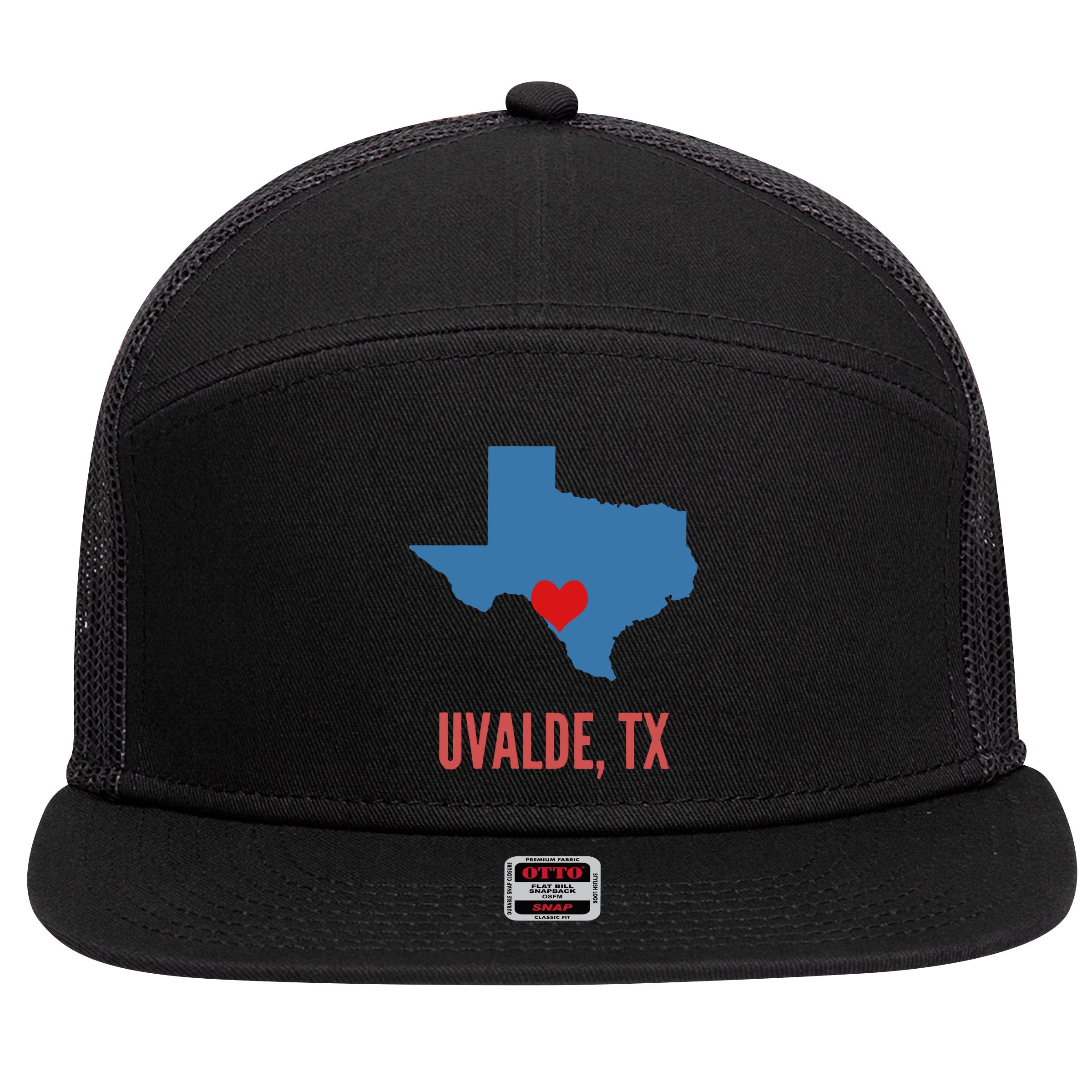 Uvalde Strong Texas Shooting School 7 Panel Mesh Trucker Snapback Hat